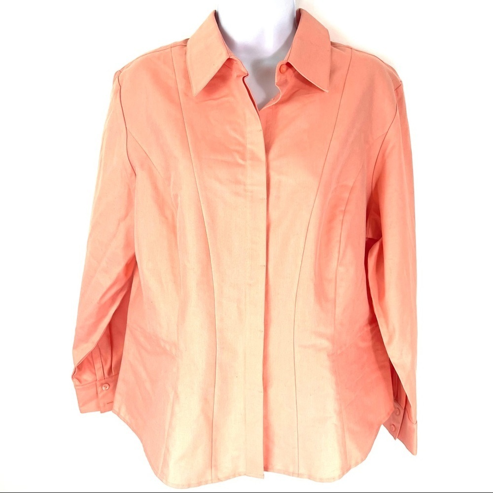 Coldwater Creek Women’s Orange Button Front Top PL